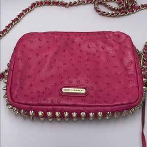 Rebecca Minkoff pink ostrich crossbody